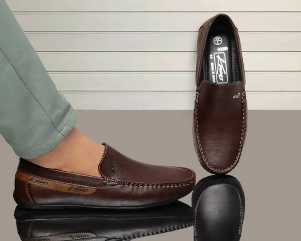 Brown Synthetic Leather Casual Loafers For Men (Brown , 10) - Image 2