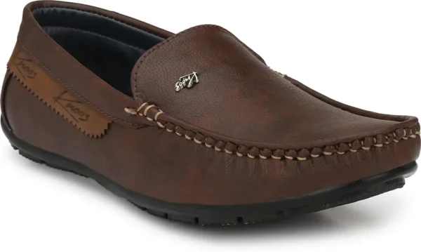Brown Synthetic Leather Casual Loafers For Men (Brown , 10) - Image 4
