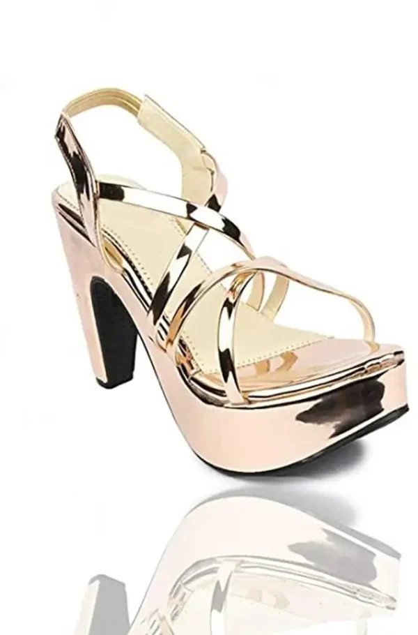 Women Gold Heels - Image 3