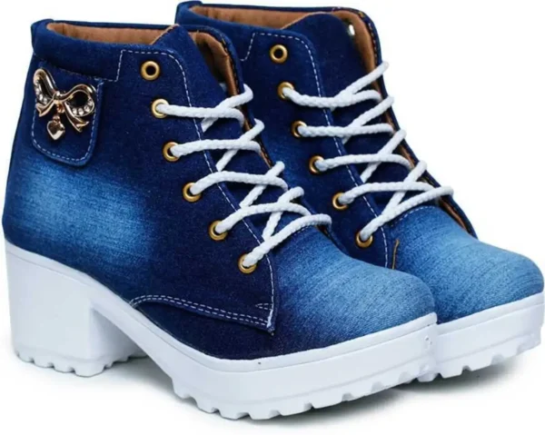 Latest Collection Casual For girls High heel Partywear Shoes For Ladies Boots For Women (Blue)