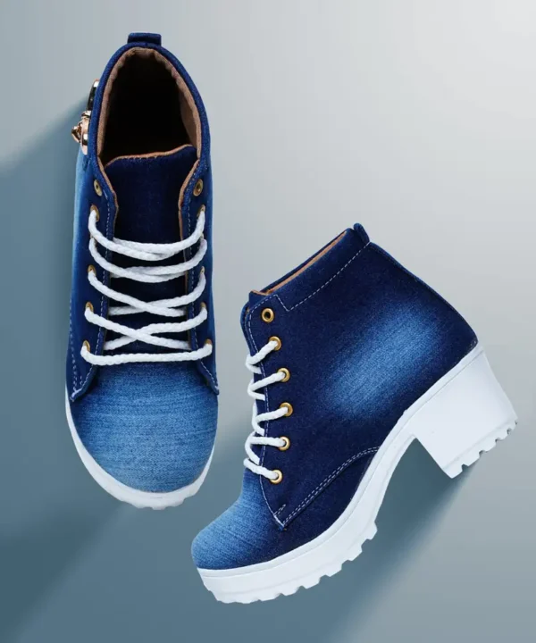 Latest Collection Casual For girls High heel Partywear Shoes For Ladies Boots For Women (Blue) - Image 4