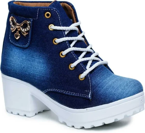 Latest Collection Casual For girls High heel Partywear Shoes For Ladies Boots For Women (Blue) - Image 3