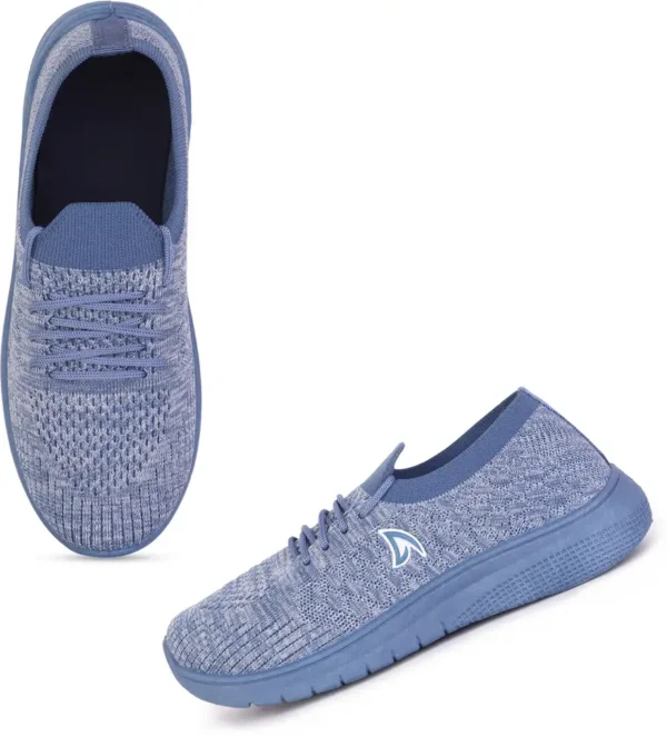 Breathable Lightweight Casual Shoes Slip On Sneakers For Women (Blue) - Image 4